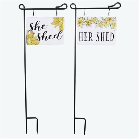 YOUNGS Metal She Shed Stake, Assorted Color - 2 Piece 72383